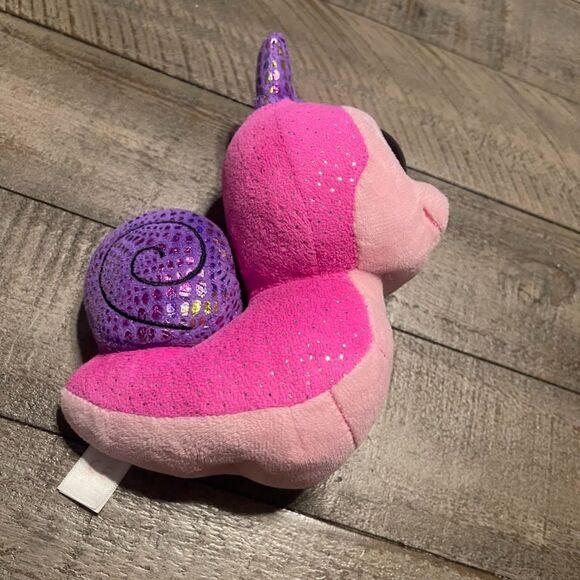 TY BEANIE BOOS SCOOTER PINK SNAIL 6” PLUSH RARE SHIMMERING - Picture 4 of 4